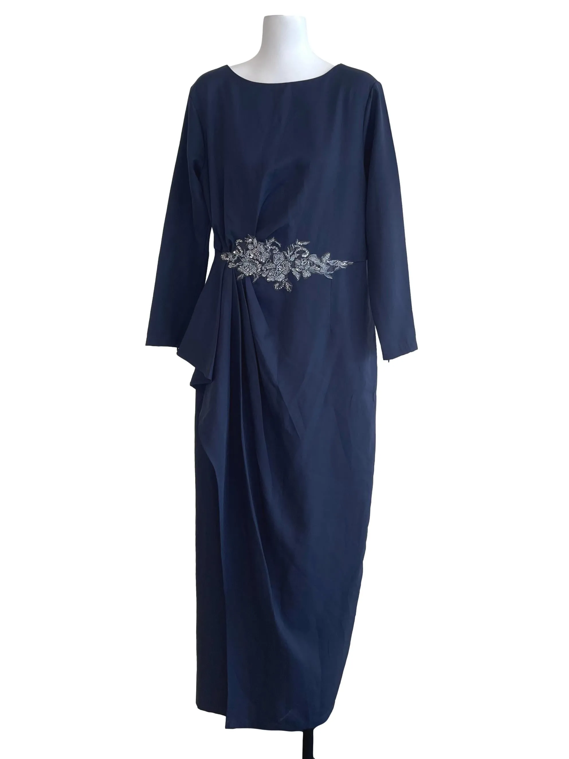 Navy Blue Round Neck Dress