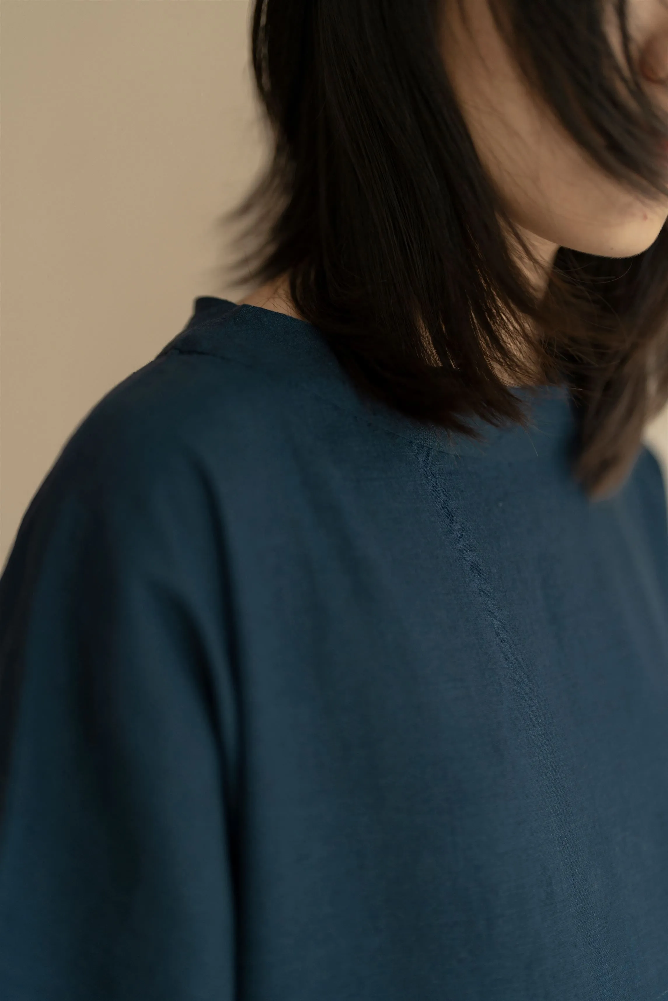 New All Season Dress Handloom Linen Jester Deep Indigo-R.B.-Fashion Edit Runaway Bicycle