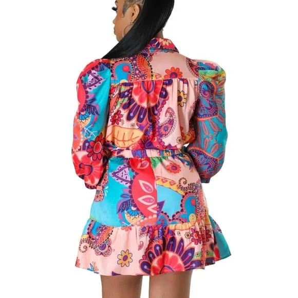 NEW GITI WHOLESALE two piece skirt set in multi