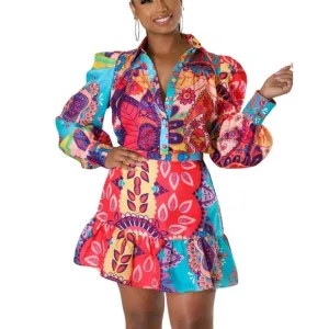 NEW GITI WHOLESALE two piece skirt set in multi