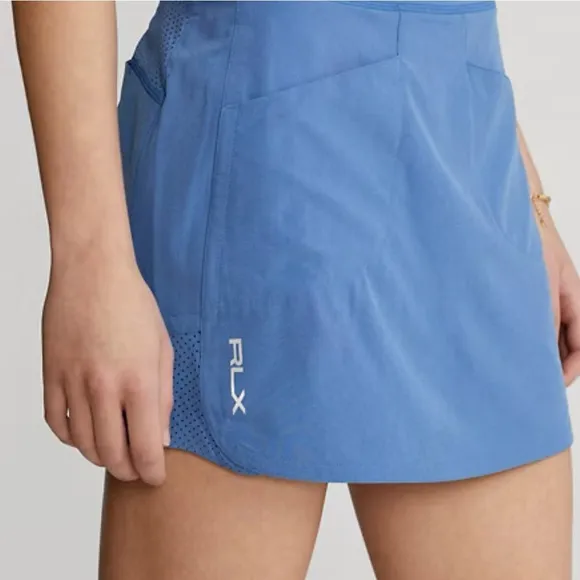 NEW RLX Ralph Lauren Golf Skirt Womens Blue Stretch Pleated Skort Sz XXS $138