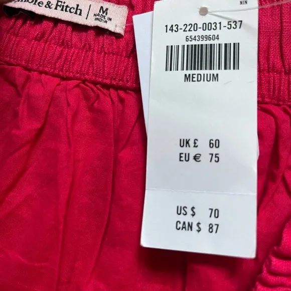 NWT Abercrombie &amp; Fitch Linen Blend Maxi Pink Skirt Size Medium