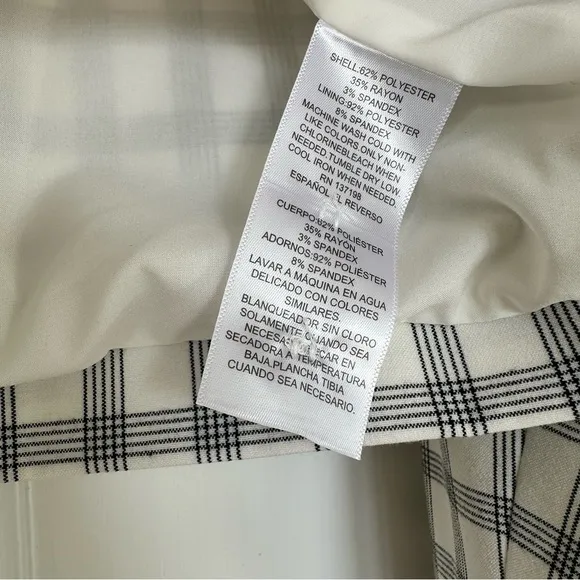 *NWT* Danielle Bernstein Cropped Open-Front Blazer Ivory Black Houndstooth Print