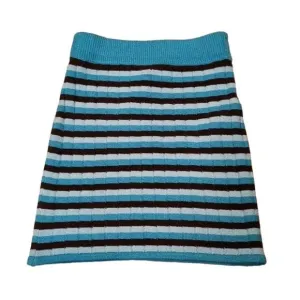 NWT Faithfull The Brand M Size 6 Blue Stripes Naja Knit Mini Skirt