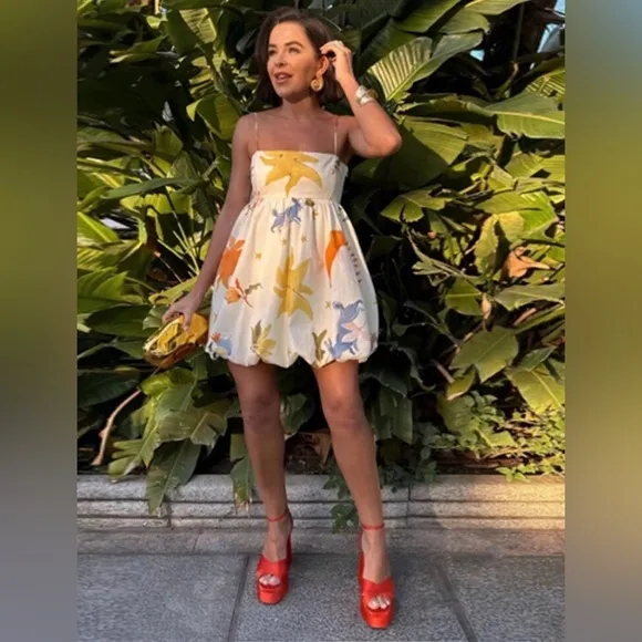 NWT-“La Nature”Printed Spaghetti Strap Mini Dress