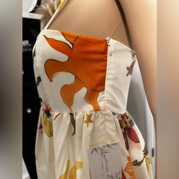 NWT-“La Nature”Printed Spaghetti Strap Mini Dress