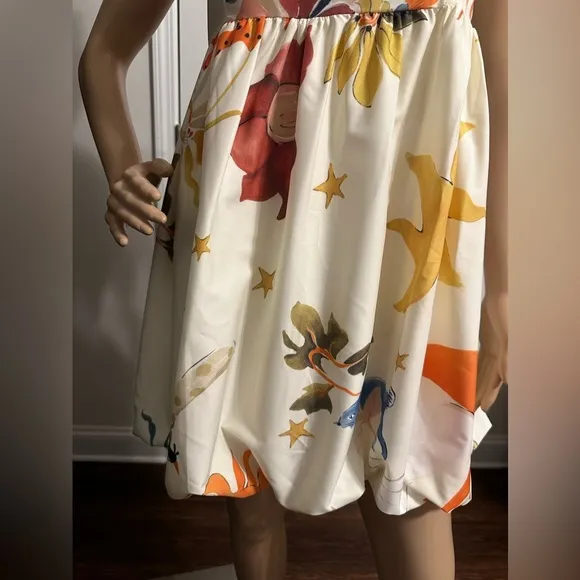 NWT-“La Nature”Printed Spaghetti Strap Mini Dress