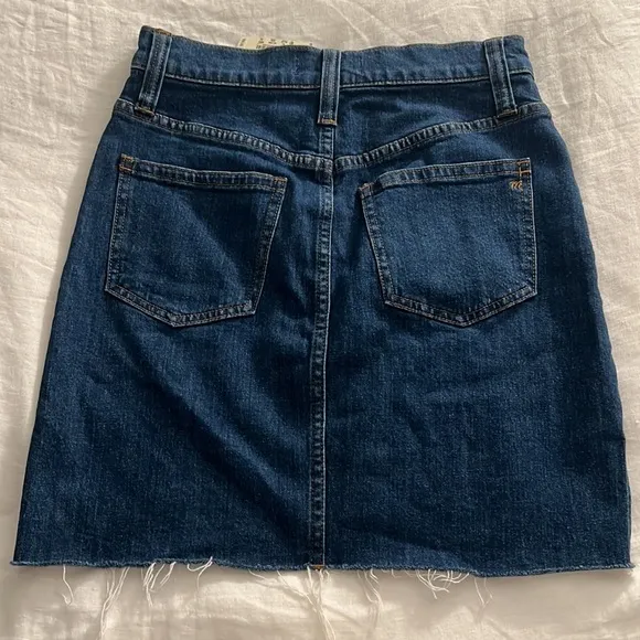 NWT Madewell Stretch Denim Straight Mini Skirt: Step-Hem Edition
