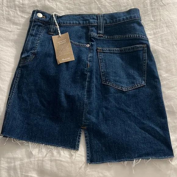 NWT Madewell Stretch Denim Straight Mini Skirt: Step-Hem Edition
