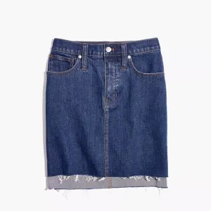 NWT Madewell Stretch Denim Straight Mini Skirt: Step-Hem Edition