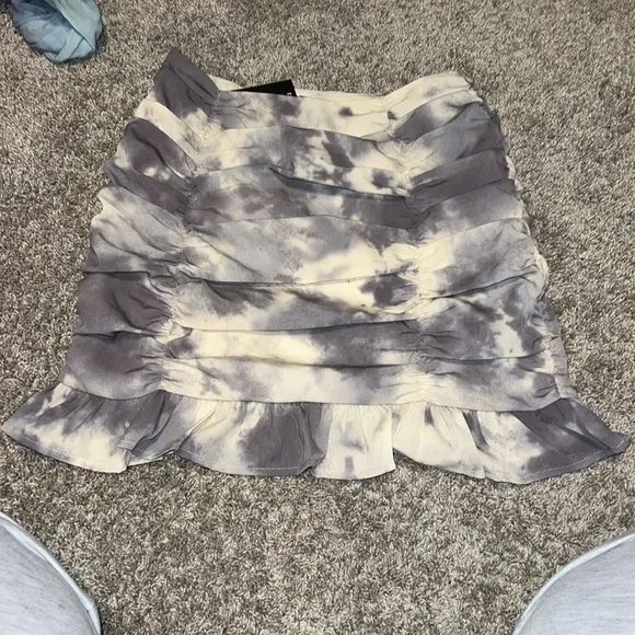 NWT Nasty Gal Tie Dye Print Ruched Mini Skirt Size Small