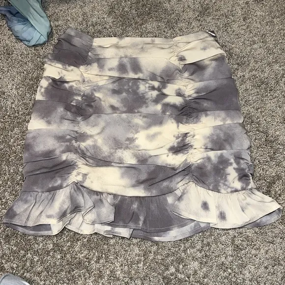 NWT Nasty Gal Tie Dye Print Ruched Mini Skirt Size Small