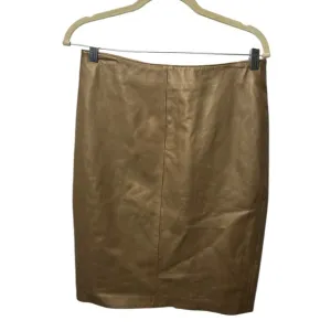 NWT Vintage Lillie Rubin Tan Metallic Leather Skirt – Size 8