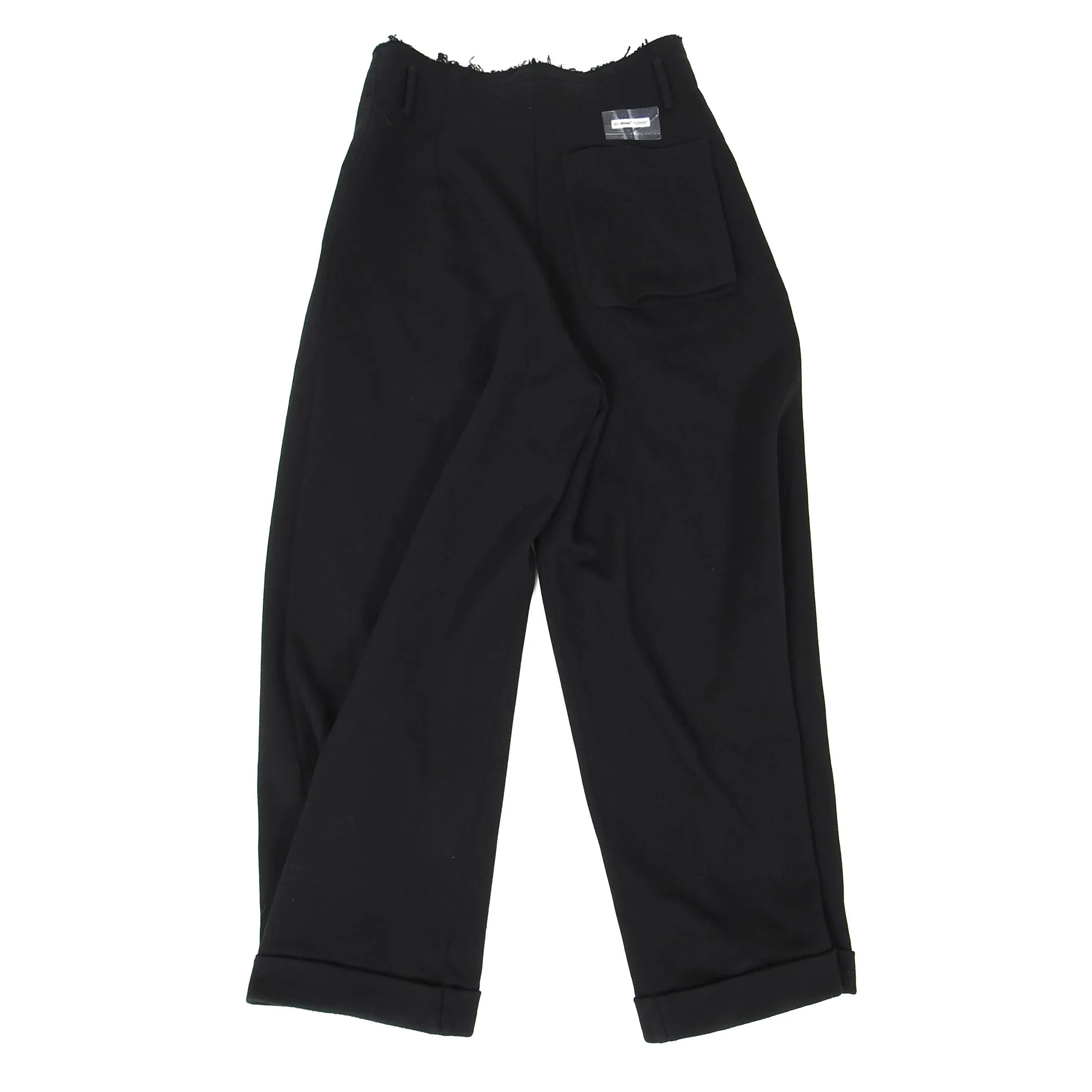 Off White Wide Leg Pants Black Medium