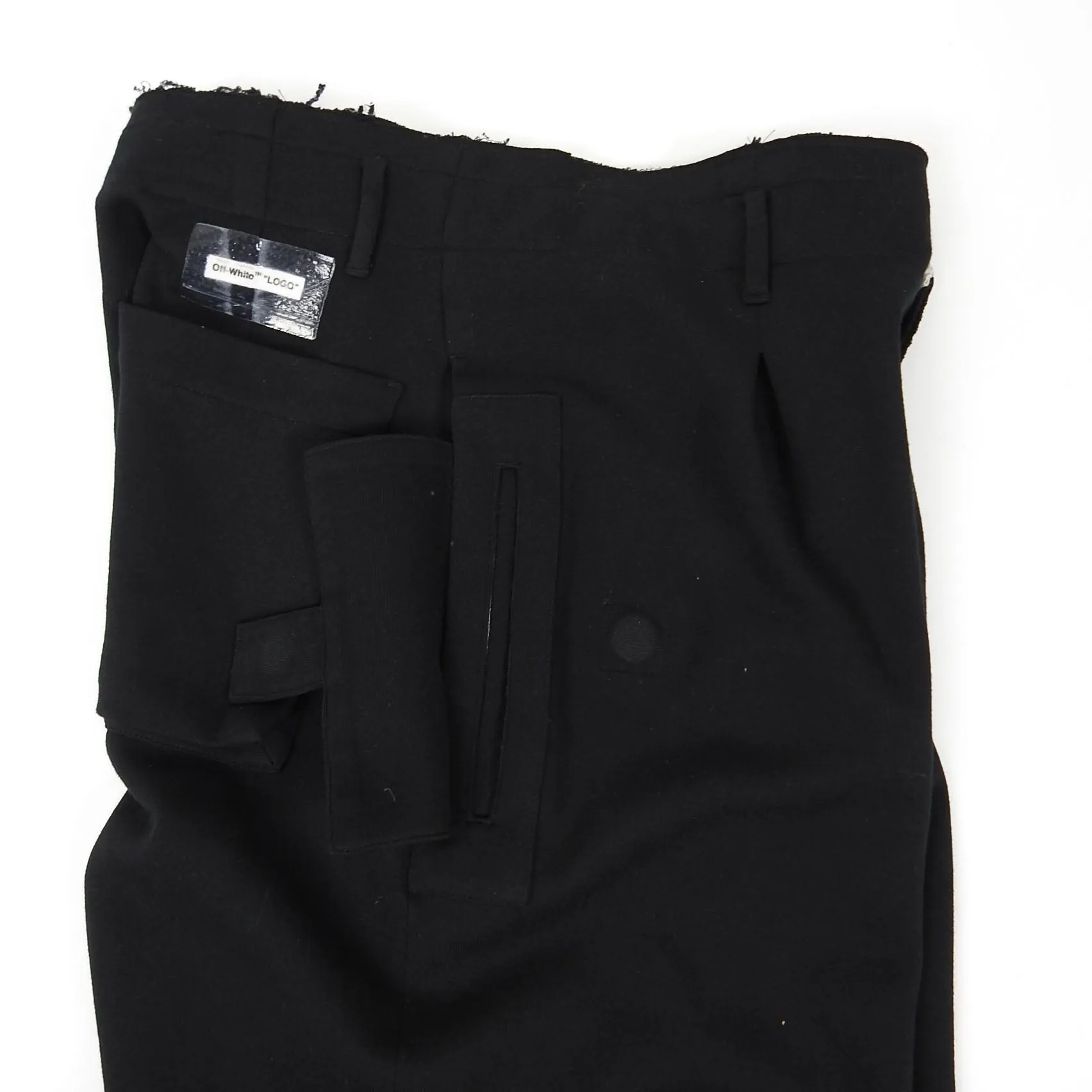 Off White Wide Leg Pants Black Medium