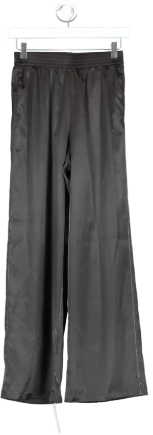 Only Black Satin Victoria Wide Leg Pants UK XS