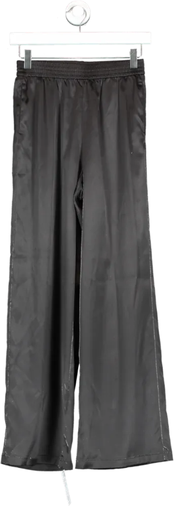 Only Black Satin Victoria Wide Leg Pants UK XS