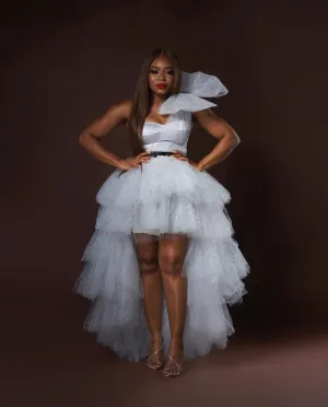Oyemwen Gray One Shoulder Holiday Collection Set (Custom Colors Available)