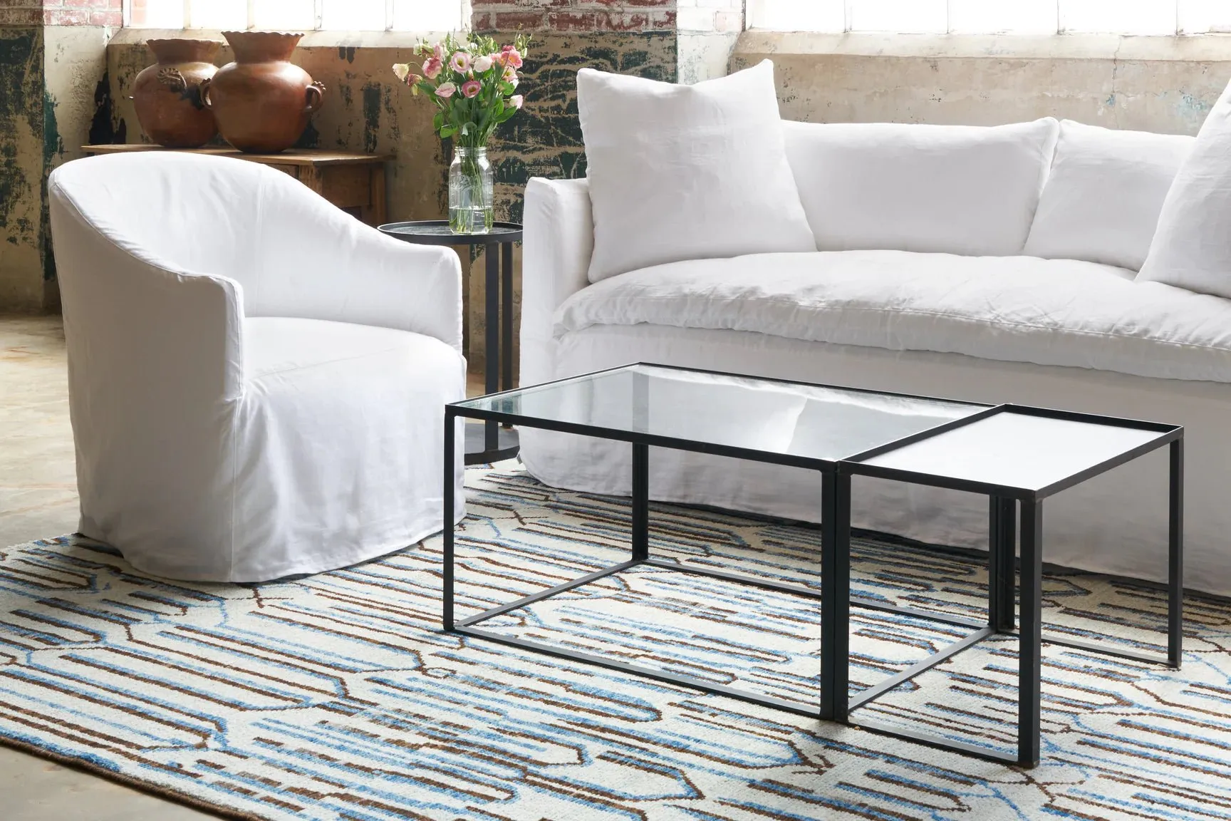 Palm Springs Slipcovered Swivel Chair