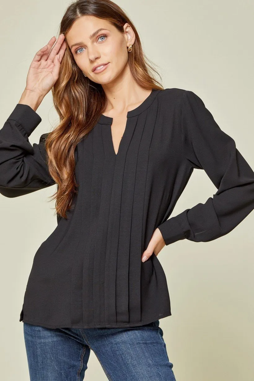 Paula Pleated Blouse - Black