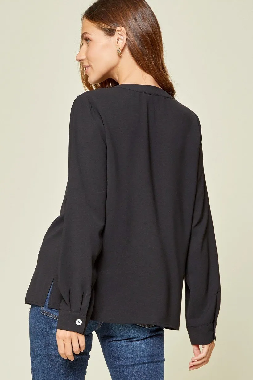 Paula Pleated Blouse - Black
