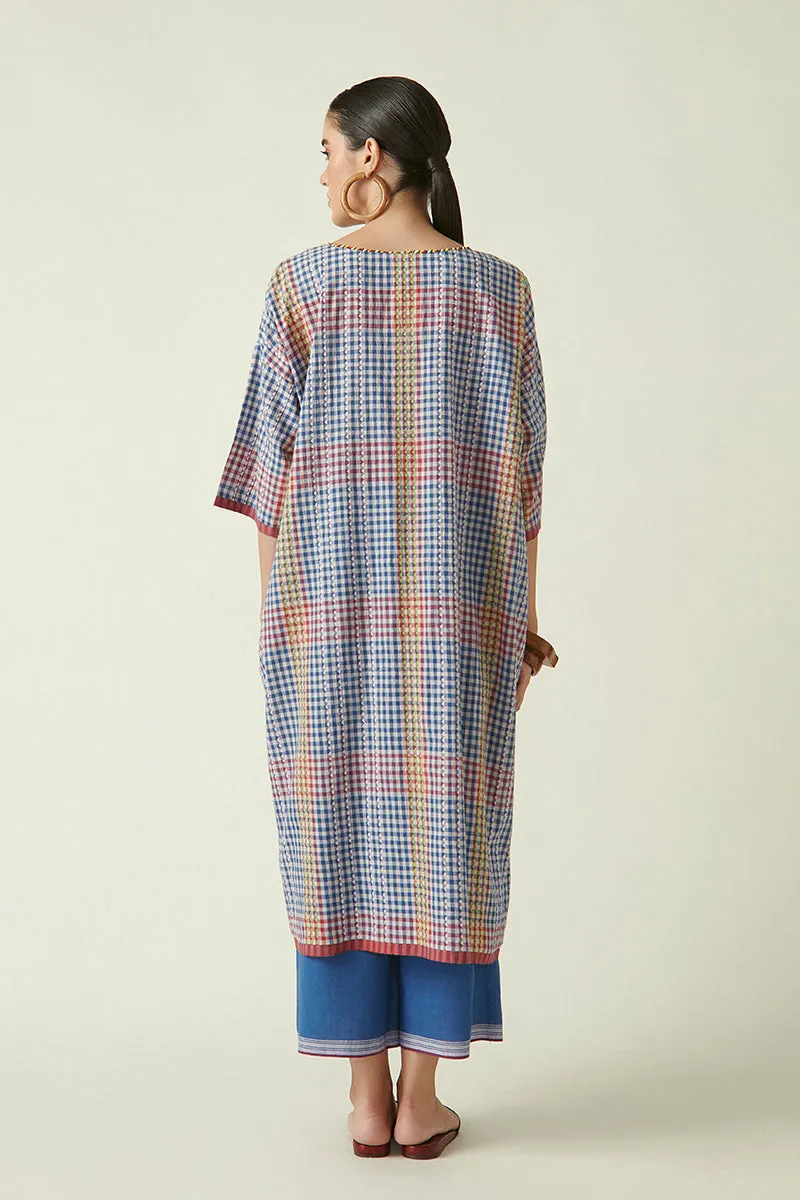 Payal Pratap   I   Arbutus Pesser Free Size Dress Cotton Handloom Blue Transition Edit 4T-17A