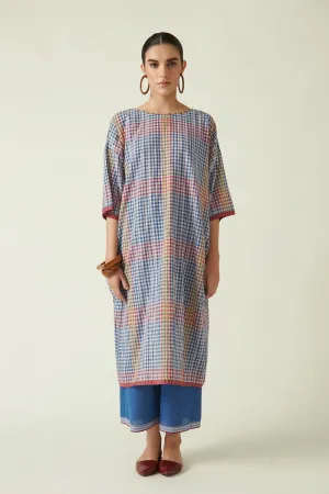 Payal Pratap   I   Arbutus Pesser Free Size Dress Cotton Handloom Blue Transition Edit 4T-17A