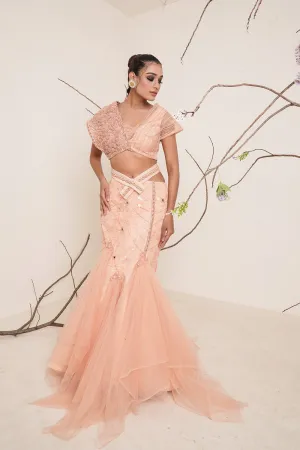 peach Lehenga