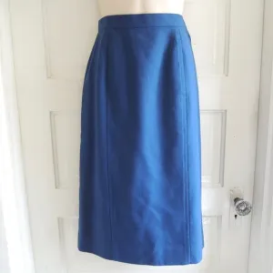 Pendleton Vintage Blue 100% Wool Lined Pencil Skirt 8