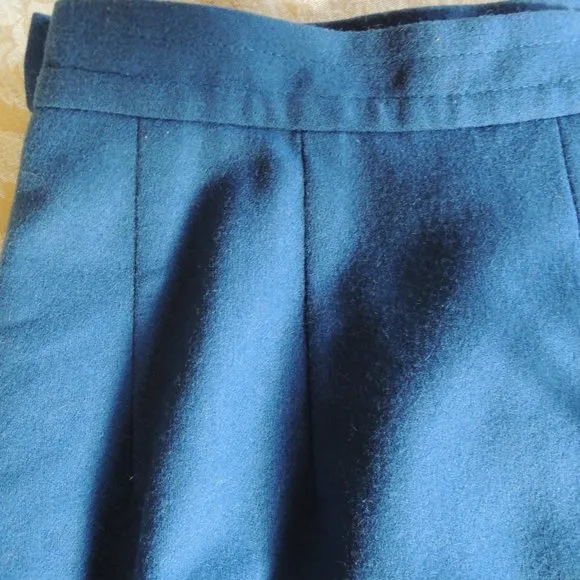 Pendleton Vintage Blue 100% Wool Lined Pencil Skirt 8