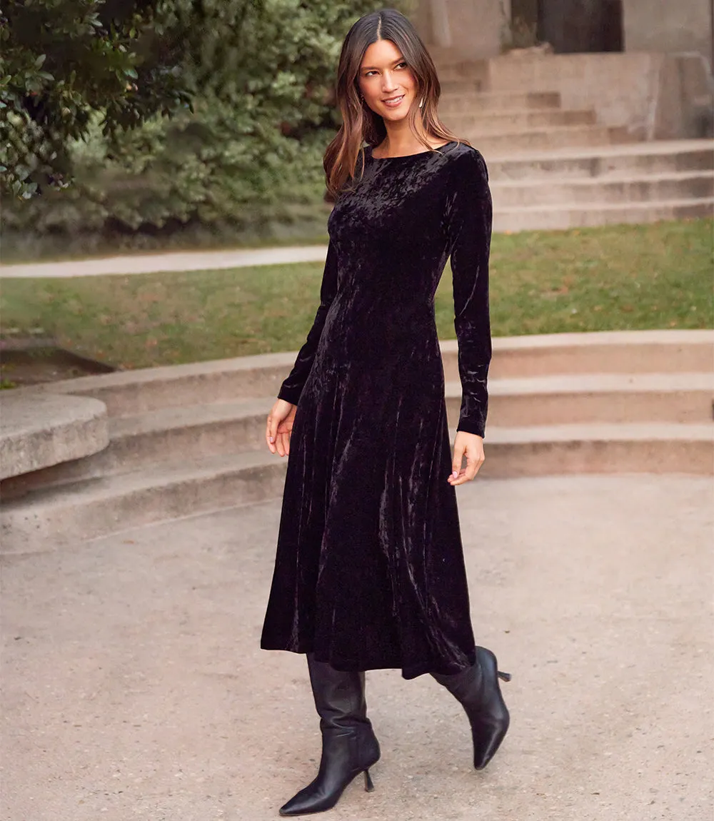Petite Size Kate Velvet Midi Dress