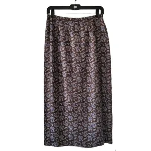 Petite Sophisticate Paisley Print Silk Maxi Skirt | NWT | 8P | Brown Blue Gold