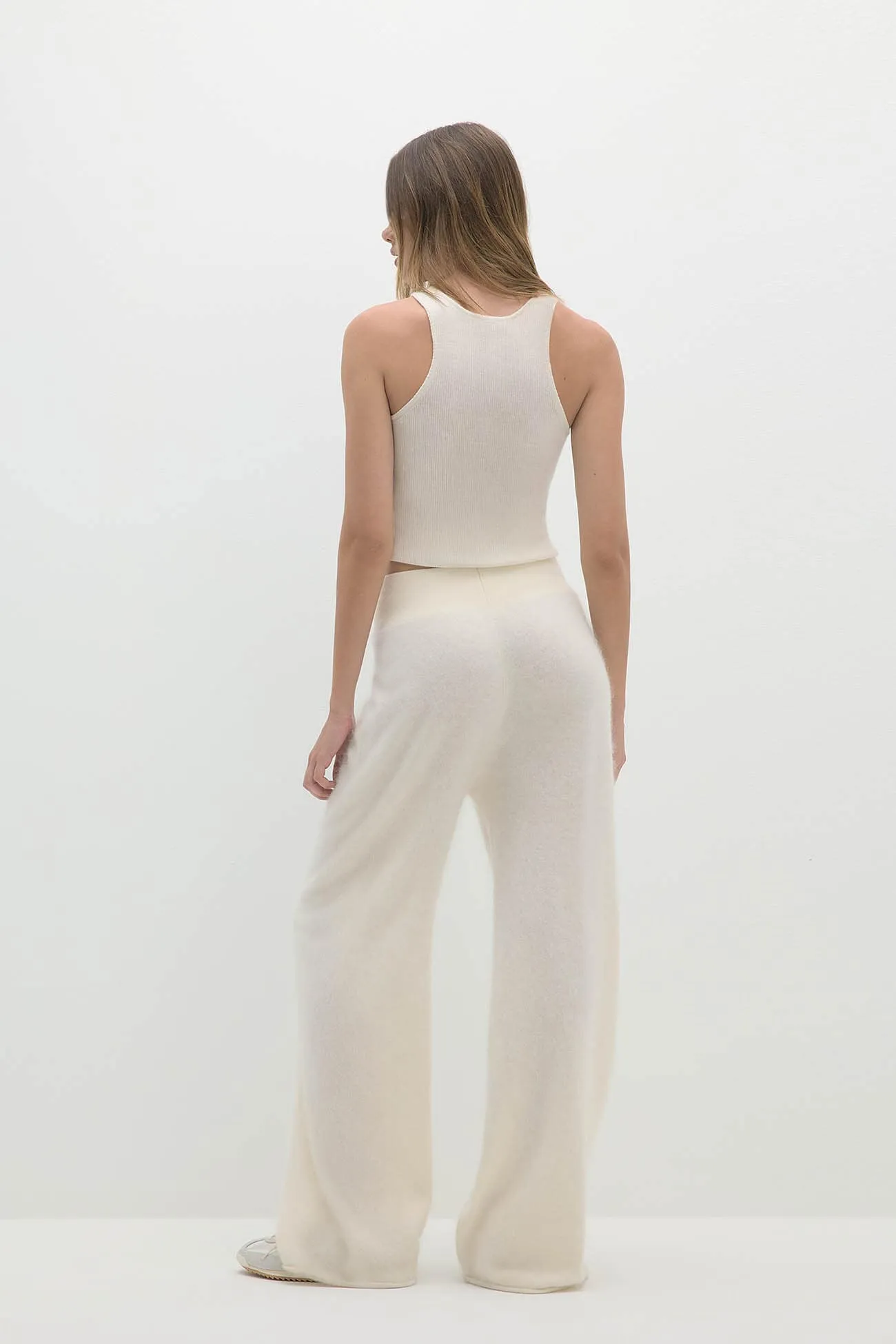 PHILIPA BRUSHED CASHMERE WIDE-LEG PANT