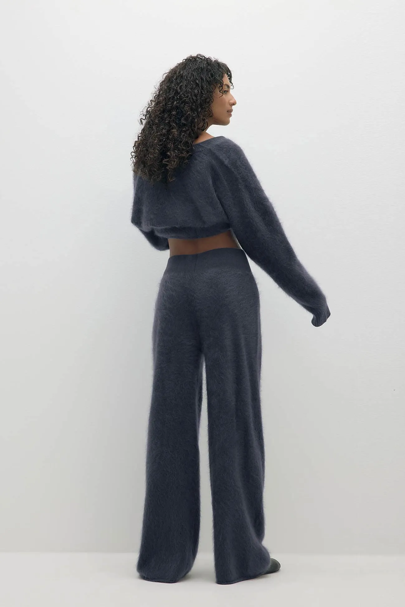 PHILIPA BRUSHED CASHMERE WIDE-LEG PANT