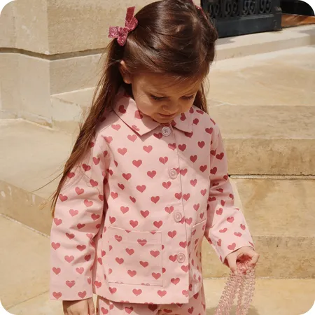 Pink Hearts Shirt Jacket