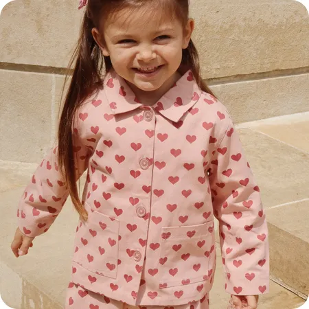 Pink Hearts Shirt Jacket