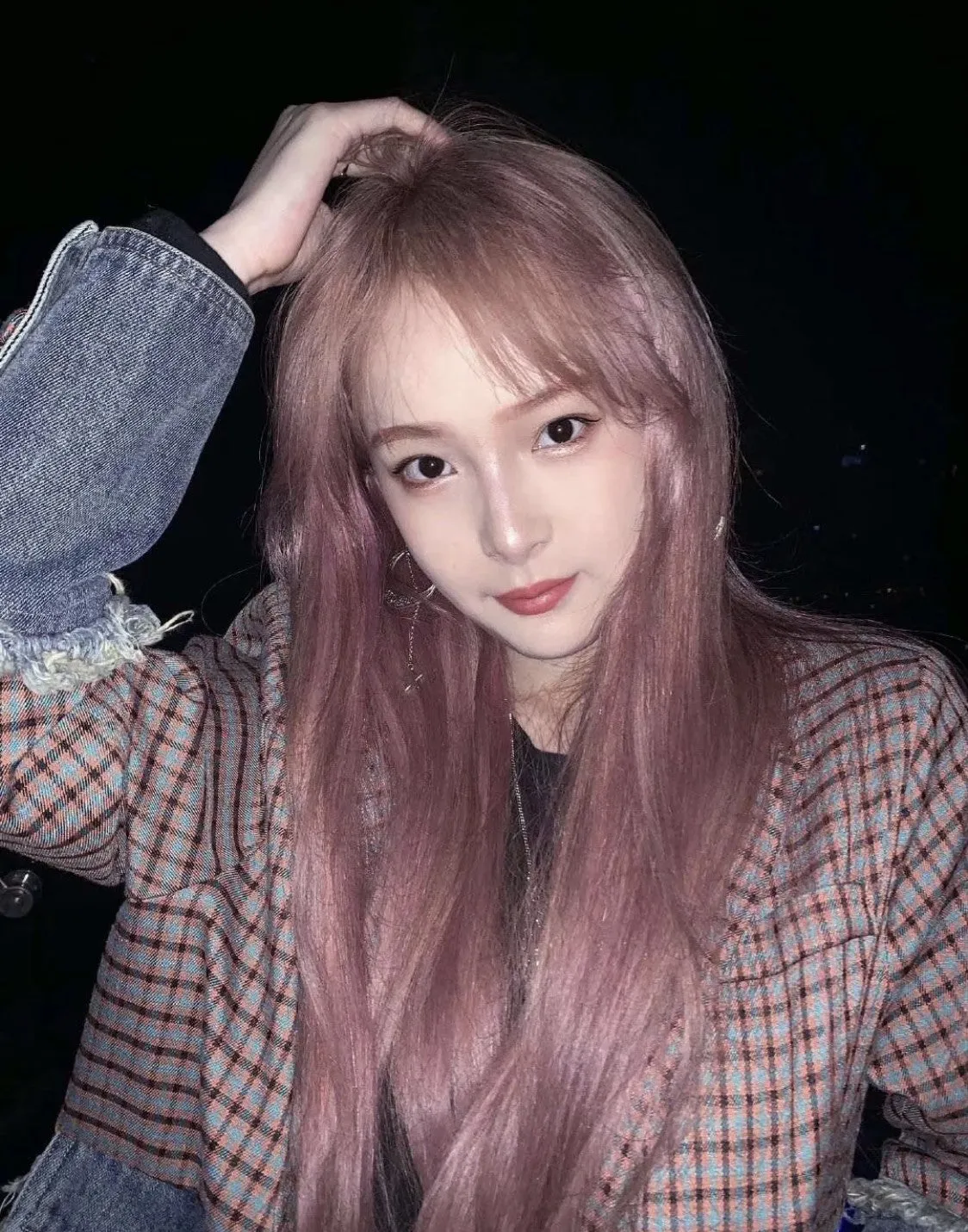 Pink long straight wig KF81406