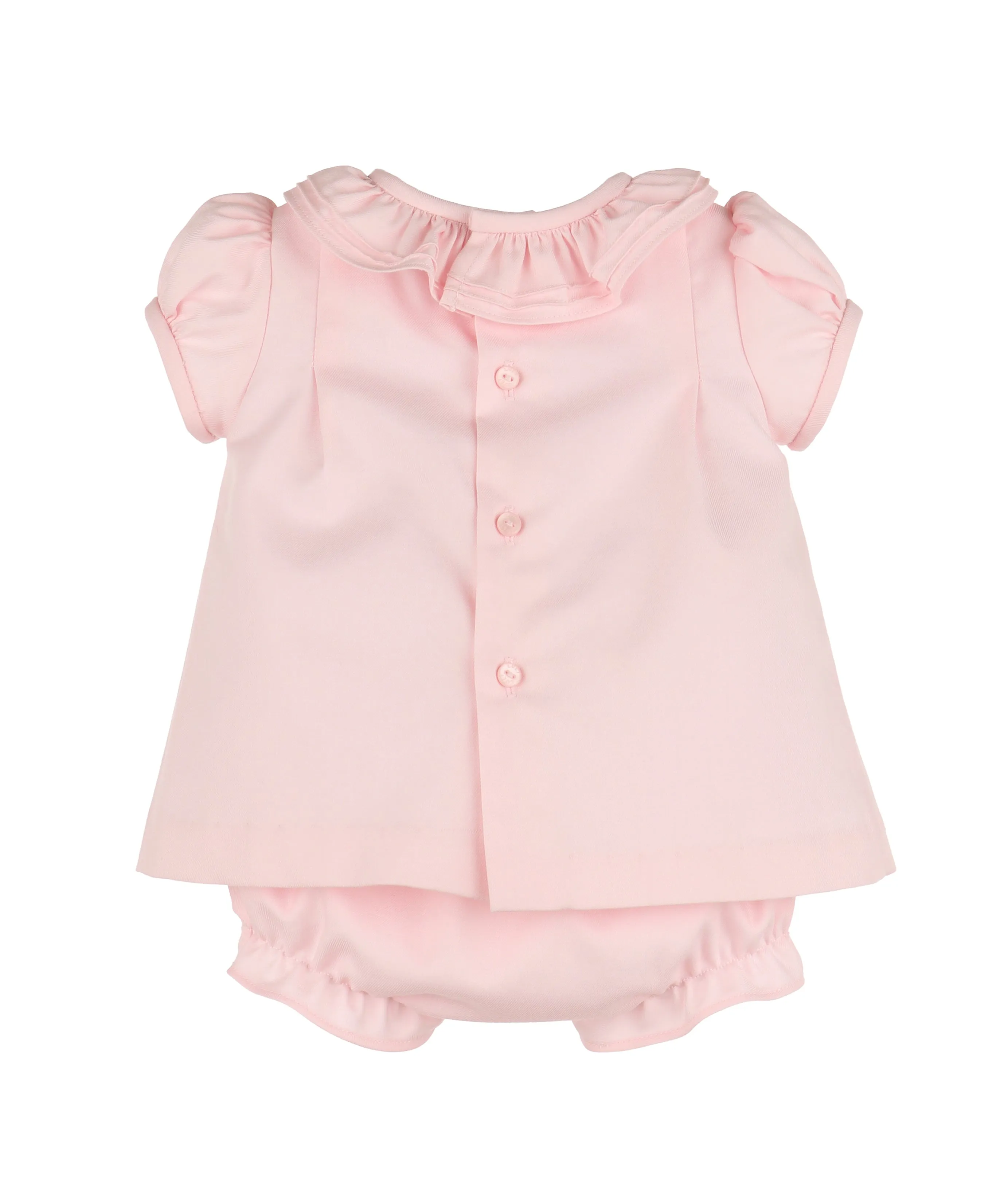 Pink Pintucks & Lace Bishop Set