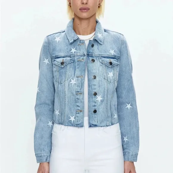 PISTOLA BRANDO STAR EMBROIDERY DENIM JACKET - ZODIAC XS
