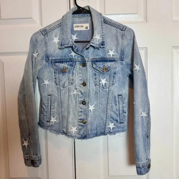 PISTOLA BRANDO STAR EMBROIDERY DENIM JACKET - ZODIAC XS