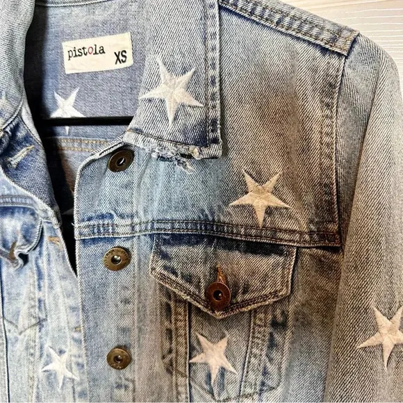 PISTOLA BRANDO STAR EMBROIDERY DENIM JACKET - ZODIAC XS