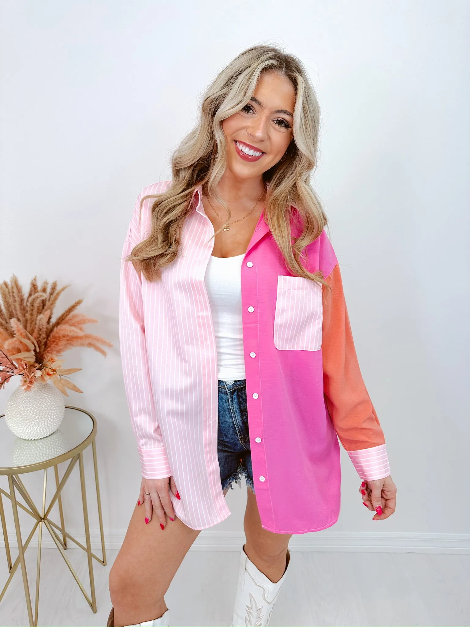Playfully Polished Colorblock Blouse