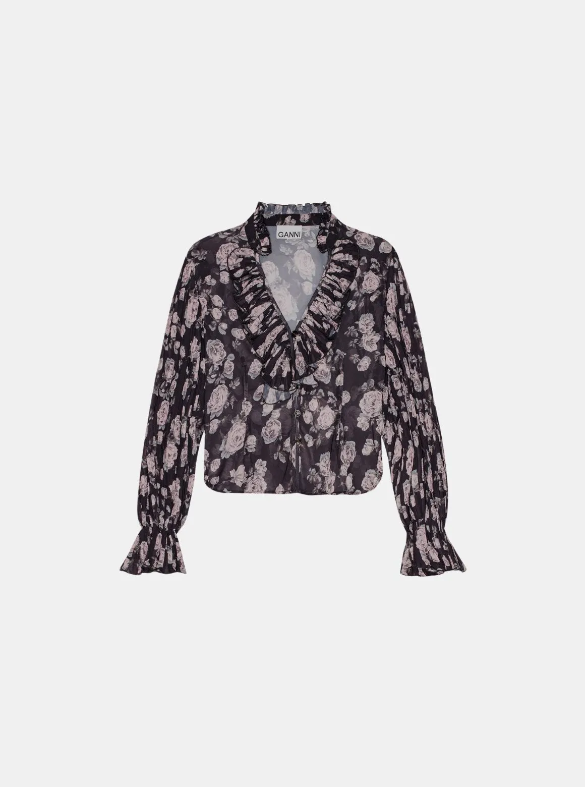 Pleated Georgette Flounce Blouse