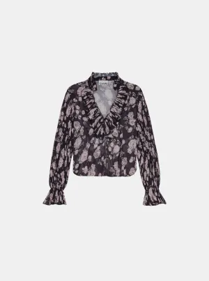 Pleated Georgette Flounce Blouse