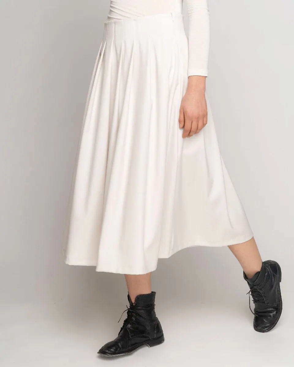 Pleated Waist Midi Skirt