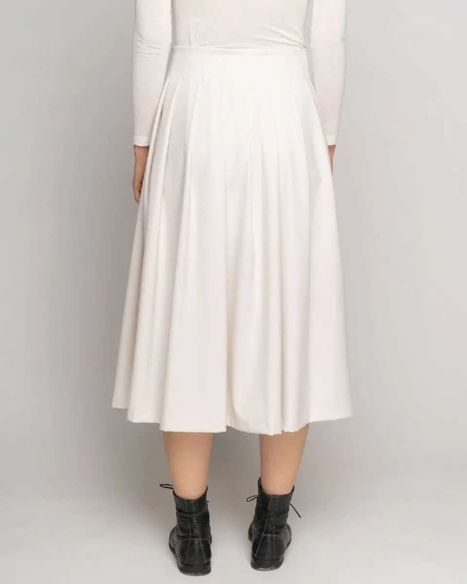 Pleated Waist Midi Skirt