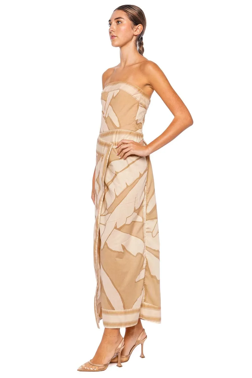 Pontoon Afternoon Palm Print Midi Dress
