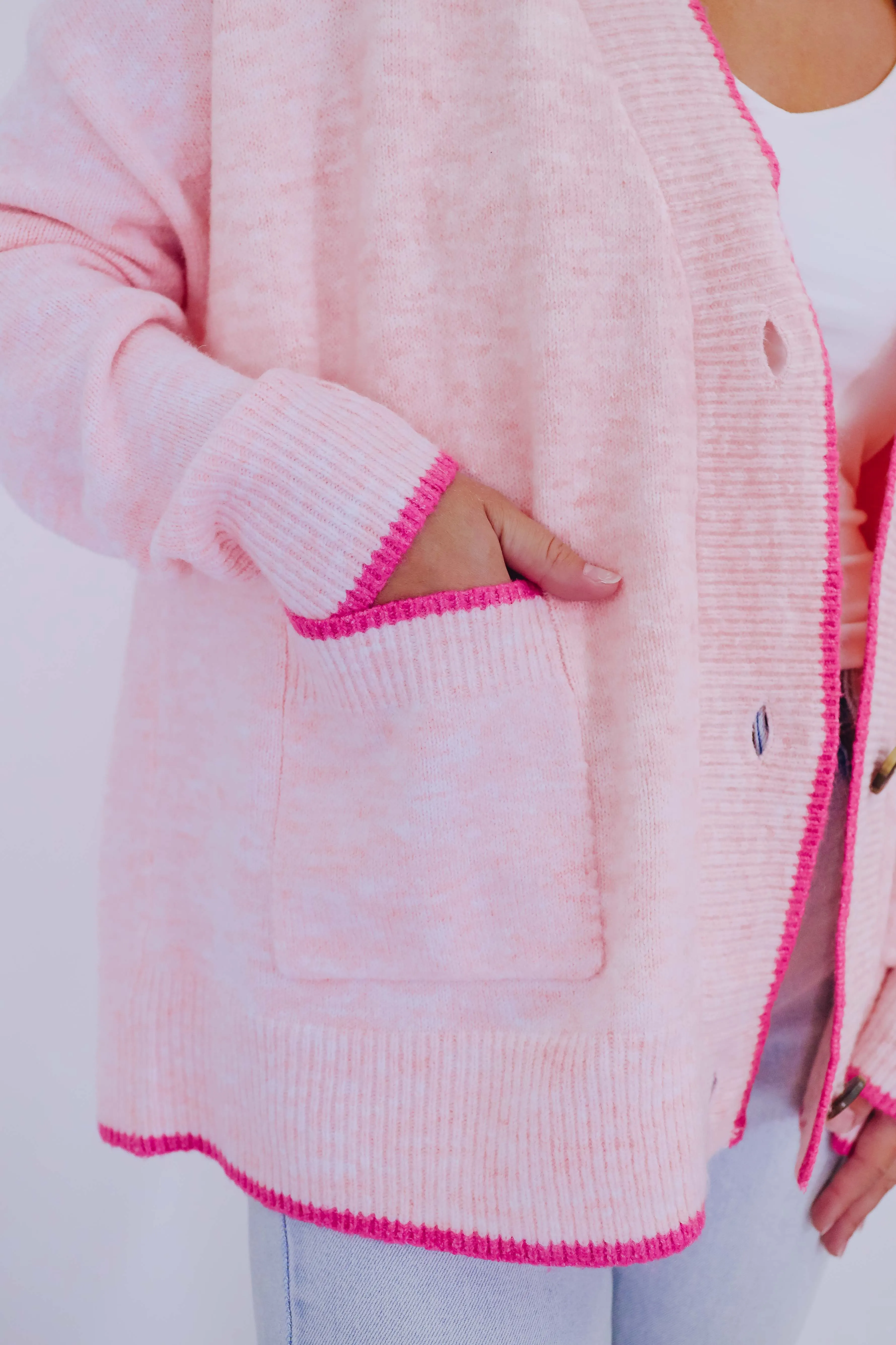 Pretty 'N Pink Bow Knit Cardigan
