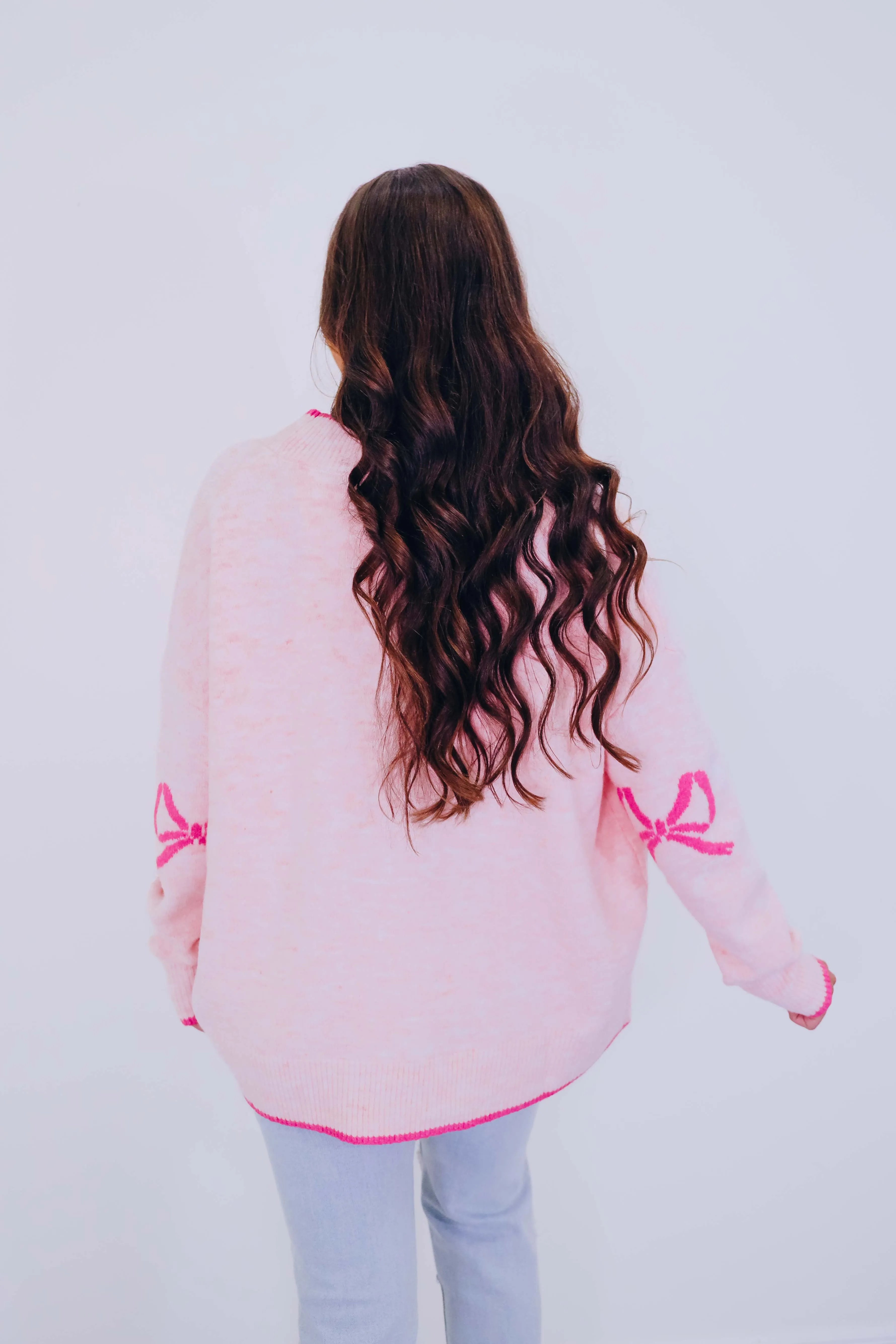 Pretty 'N Pink Bow Knit Cardigan