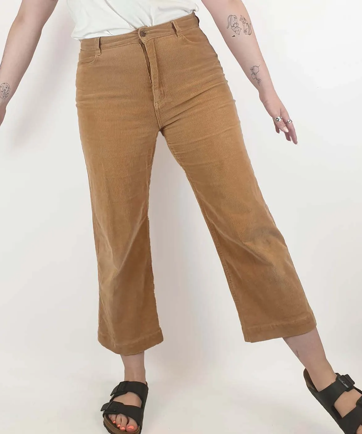 Princess Highway tan cord wide leg pants size 12